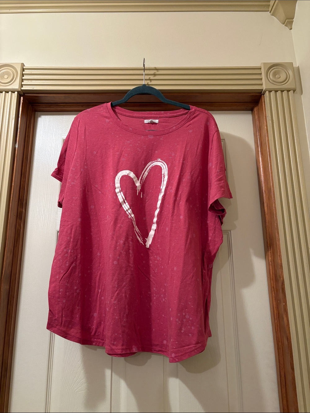 Maurices Relaxed Tee in Dusty Rose with White Heart Detail